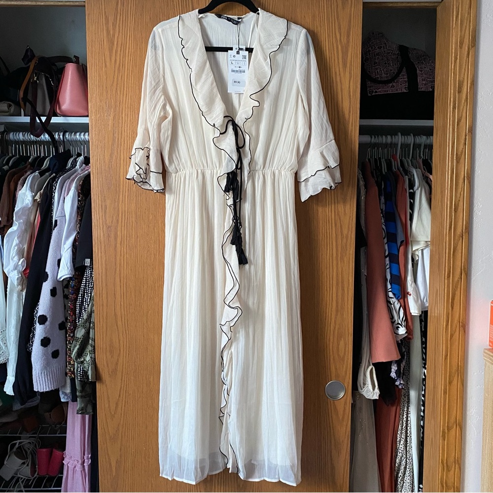 Zara Ruffled Midi Dress - Picture 3 of 6